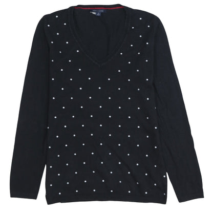 Womens UK Size M Tommy Hilfiger Black Pullover Jumper