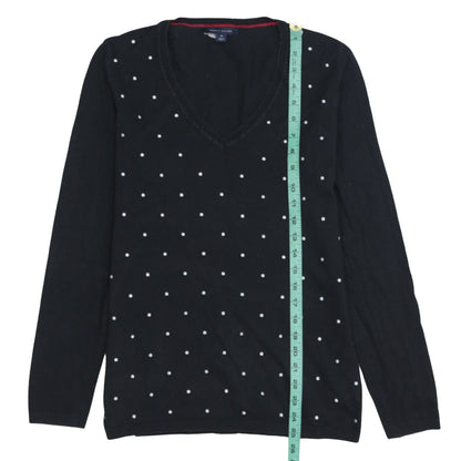 Womens UK Size M Tommy Hilfiger Black Pullover Jumper