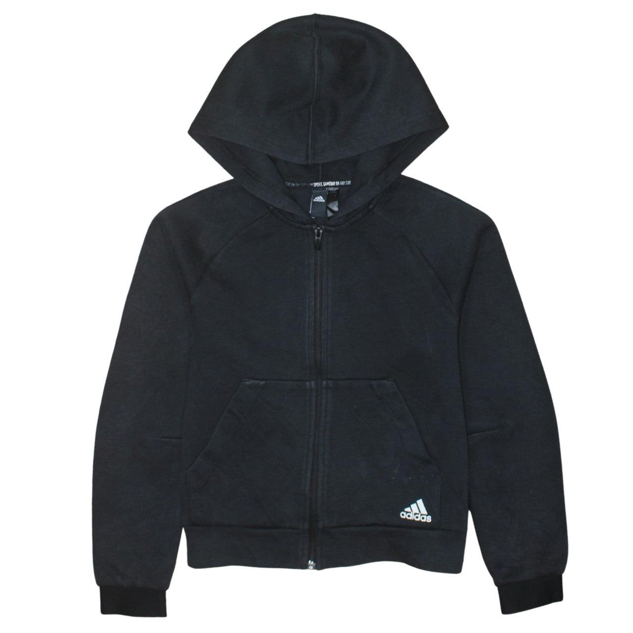 Womens UK Size S adidas Black Full Zip Hoodie