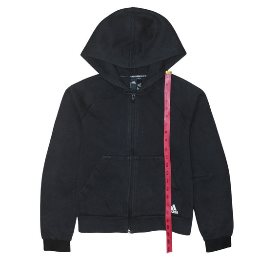 Womens UK Size S adidas Black Full Zip Hoodie