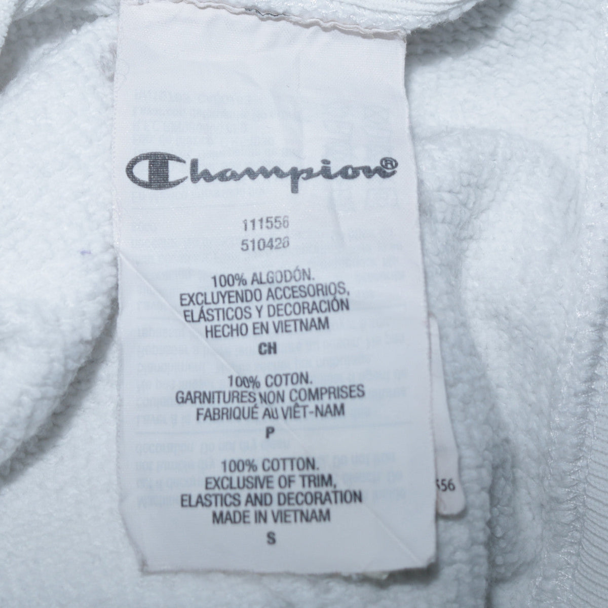 Womens UK Size S Champion White Pullover Hoodie