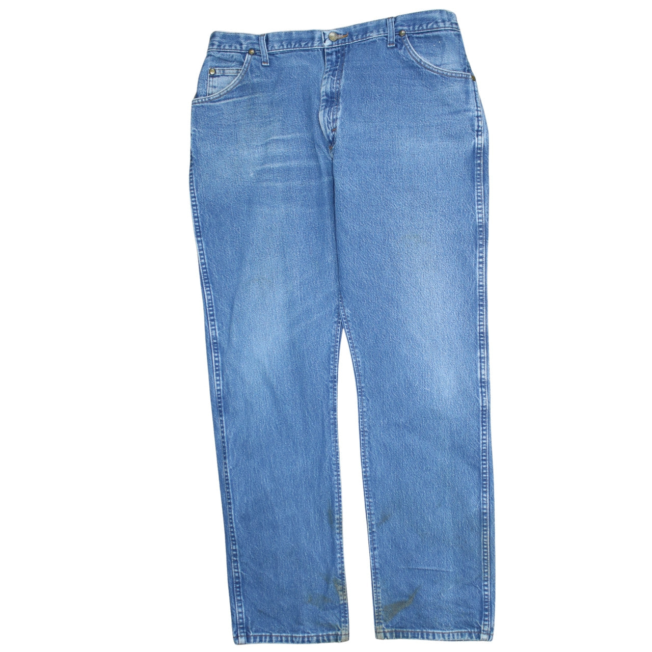 Mens UK Size L Wrangler Regular Fit Straight Blue Jeans