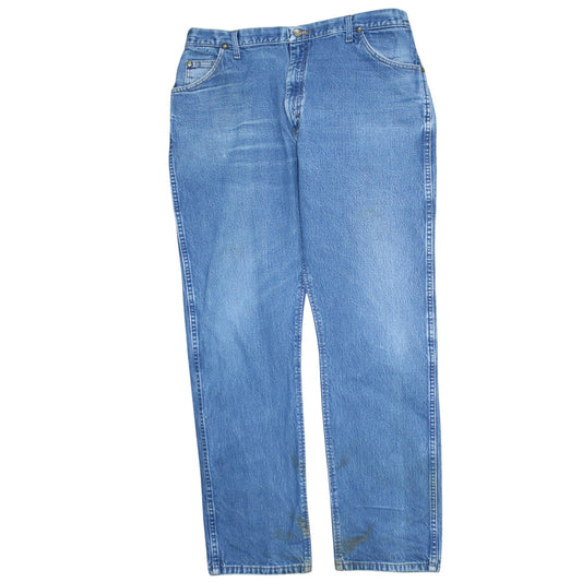 Mens UK Size L Wrangler Regular Fit Straight Blue Jeans