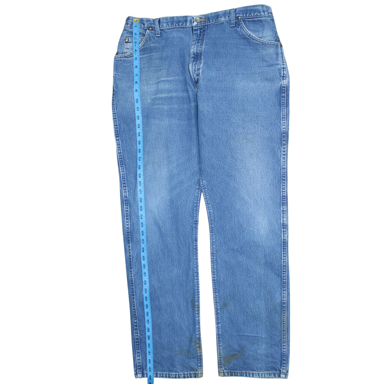Mens UK Size L Wrangler Regular Fit Straight Blue Jeans