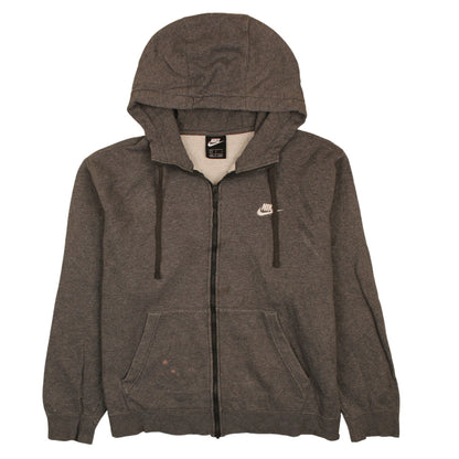 Mens UK Size L Nike Grey Full Zip Hoodie