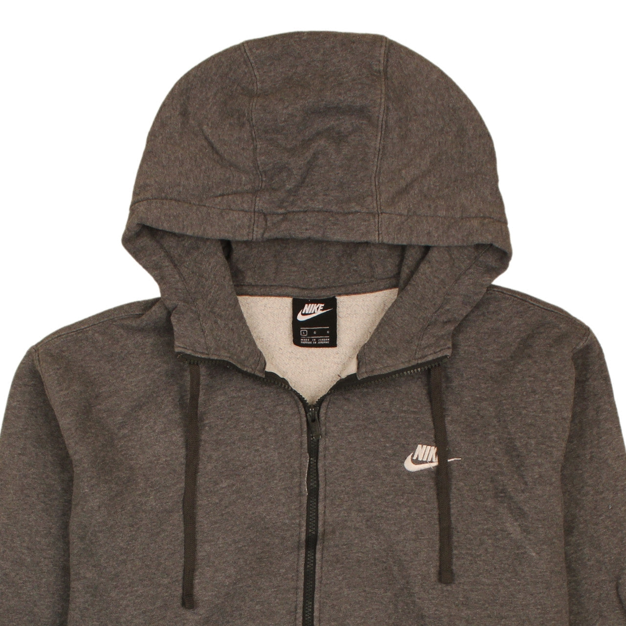 Mens UK Size L Nike Grey Full Zip Hoodie