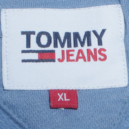 Mens UK Size XL Tommy Jeans Blue Pullover Hoodie