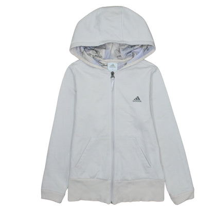 Girls UK Size M adidas White Full Zip Hoodie