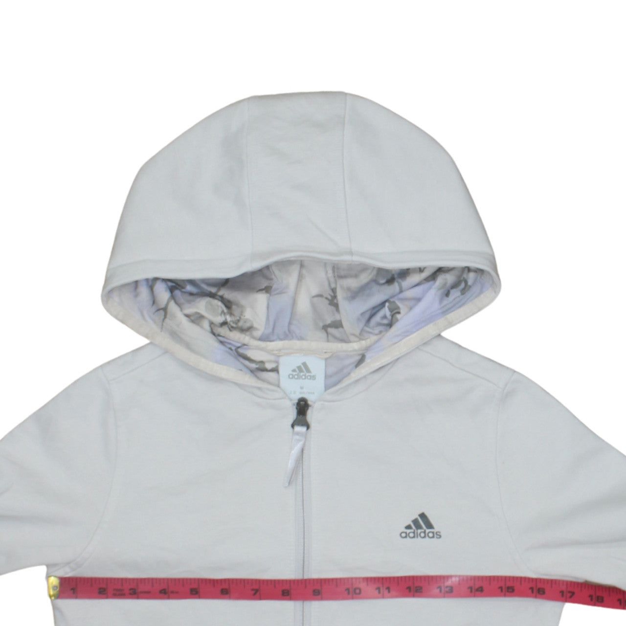 Girls UK Size M adidas White Full Zip Hoodie