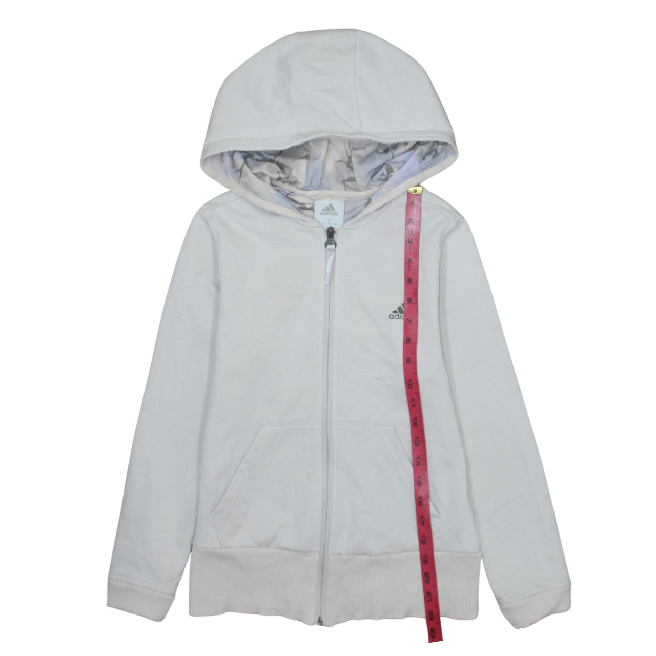 Girls UK Size M adidas White Full Zip Hoodie