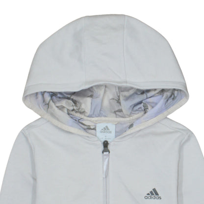 Girls UK Size M adidas White Full Zip Hoodie