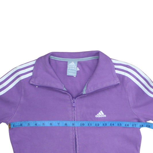 Womens UK Size 14 adidas Purple Full Zip Sweatshirt