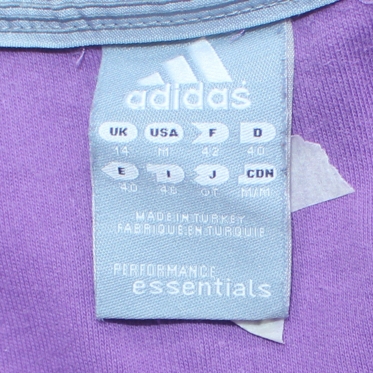 Womens UK Size 14 adidas Purple Full Zip Sweatshirt