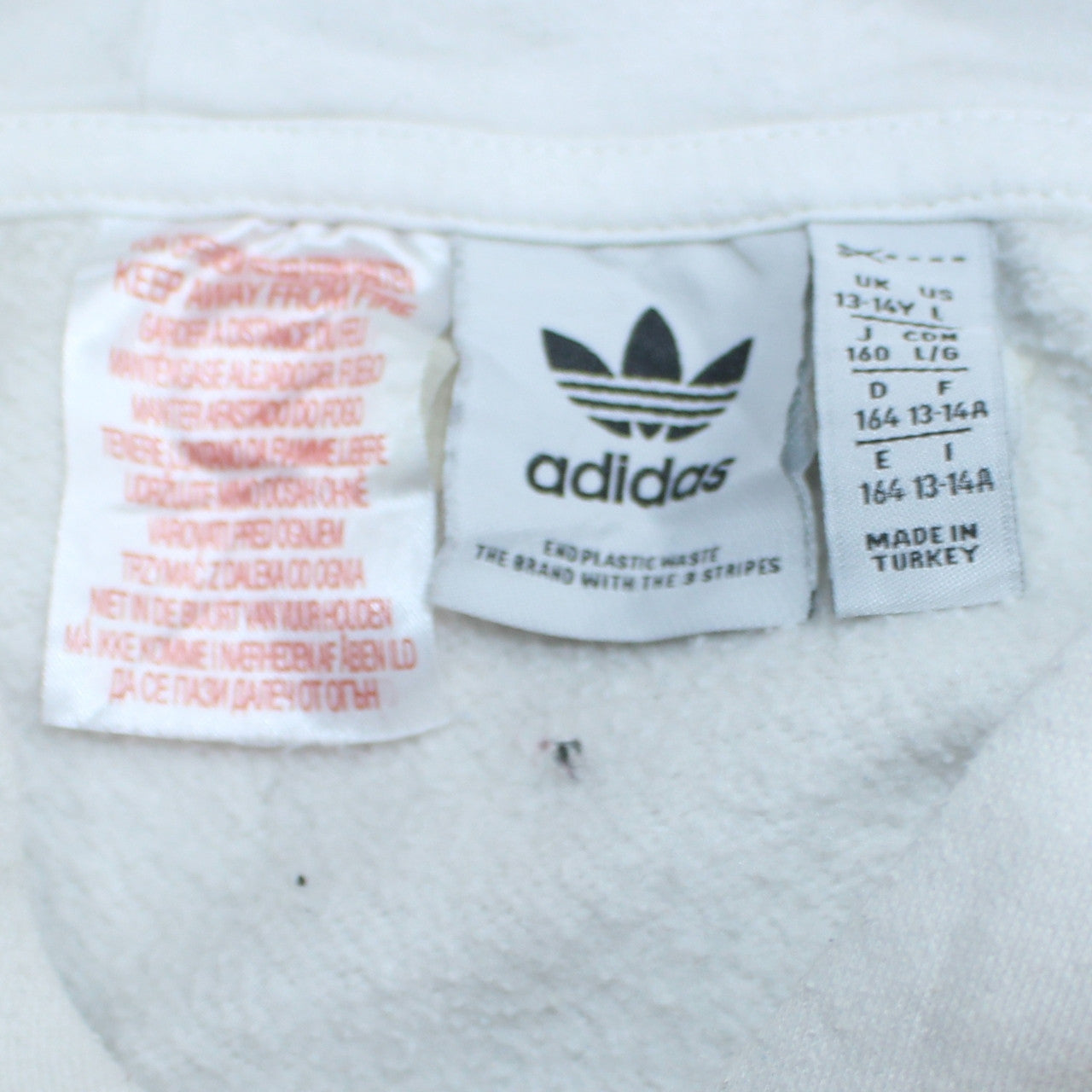 Teens UK Size 14 adidas White Pullover Hoodie