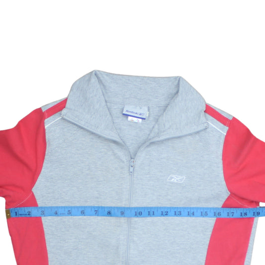 Womens UK Size L Reebok Grey Full Zip Sweatshirt