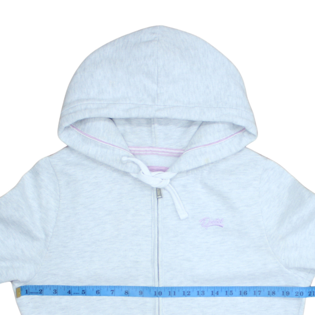 Womens UK Size L Diesel Grey Full Zip Hoodie