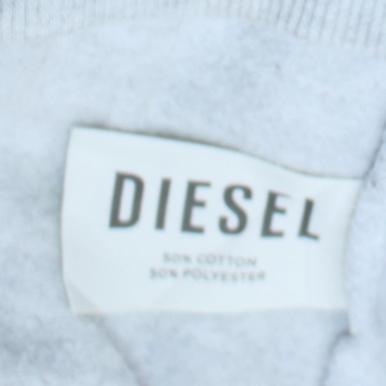 Womens UK Size L Diesel Grey Full Zip Hoodie