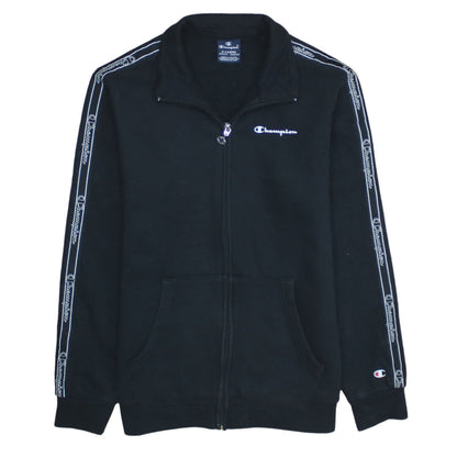Champion Boys Black Full Zip Sweatshirt Size 13-14 Years Logo Tape Classic