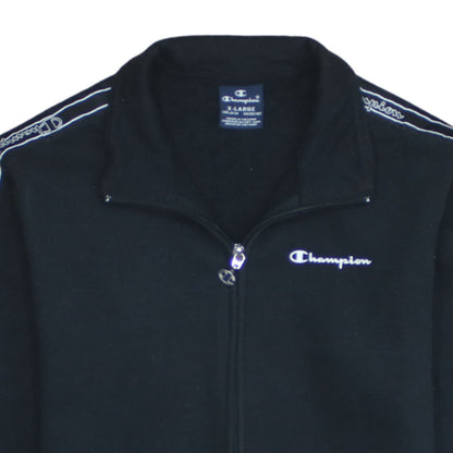 Champion Boys Black Full Zip Sweatshirt Size 13-14 Years Logo Tape Classic