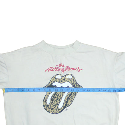 H&M Girls White Rolling Stones Leopard Print Pullover Sweatshirt 10-12 Years
