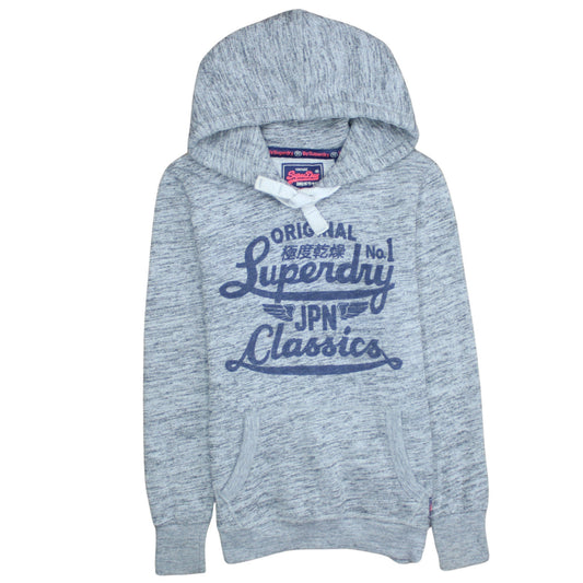 Womens UK Size S Superdry Grey Pullover Hoodie