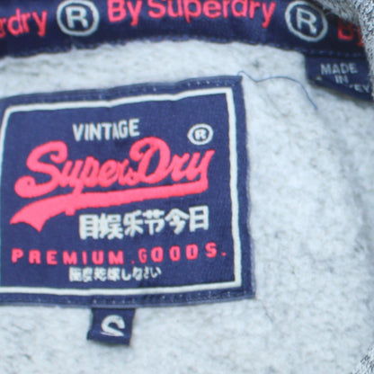 Womens UK Size S Superdry Grey Pullover Hoodie