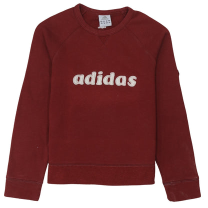 Womens UK Size 10 adidas Red Pullover Sweatshirt