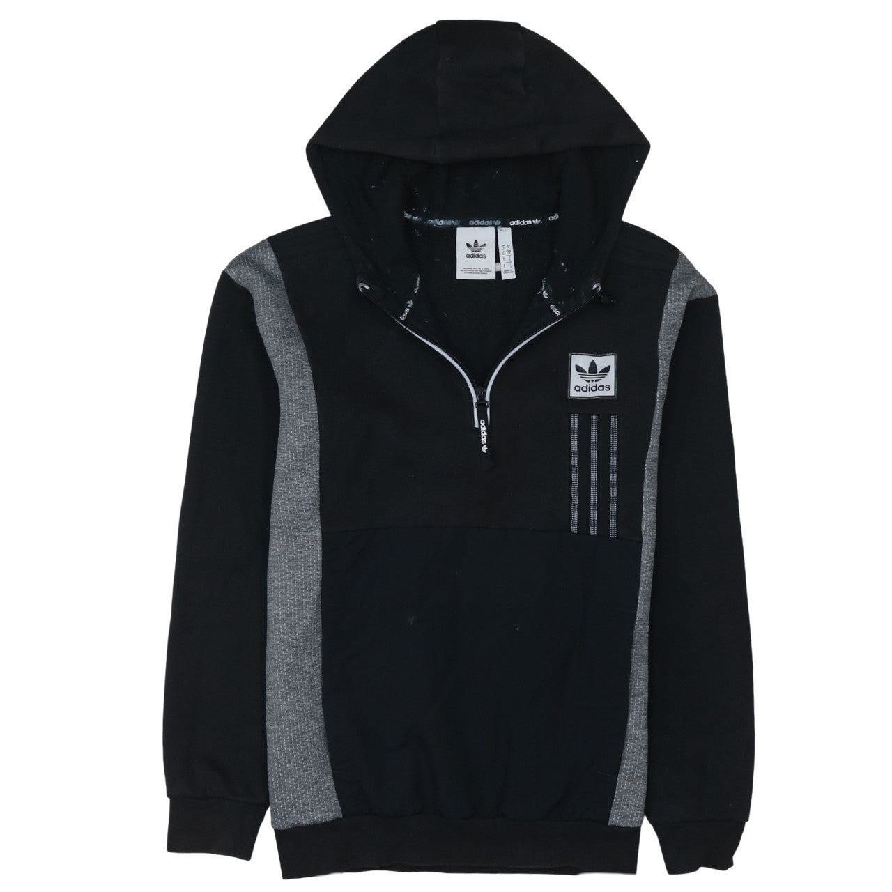 Mens UK Size S adidas Black 1/2 Zip Hoodie