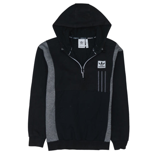 Mens UK Size S adidas Black 1/2 Zip Hoodie