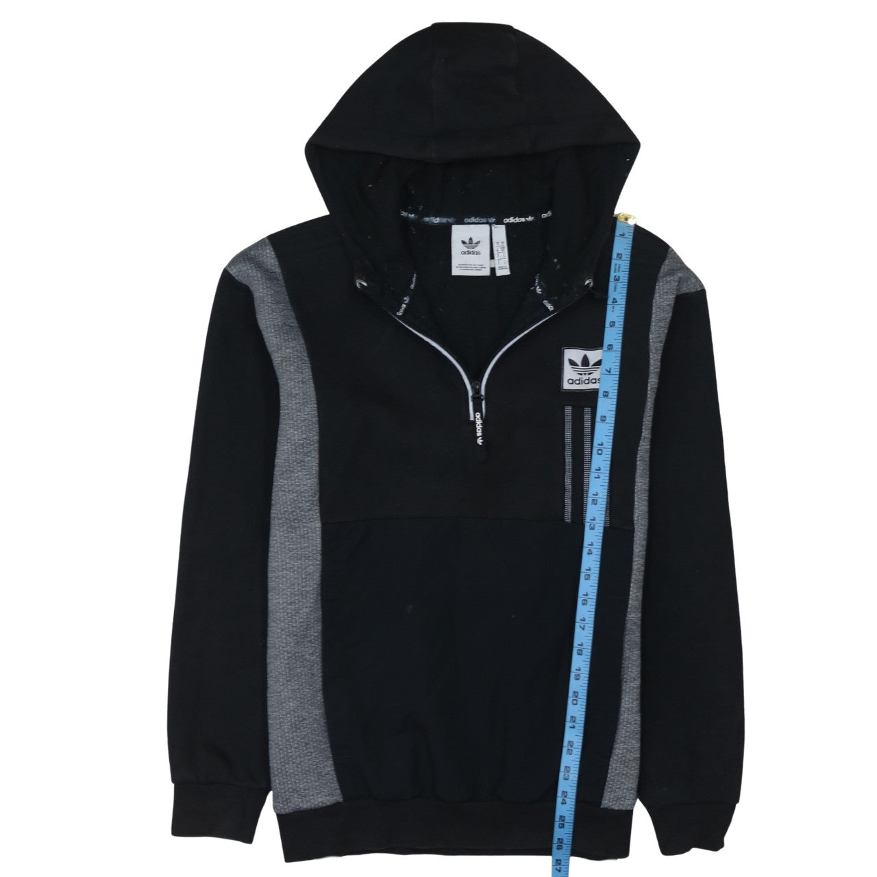 Mens UK Size S adidas Black 1/2 Zip Hoodie