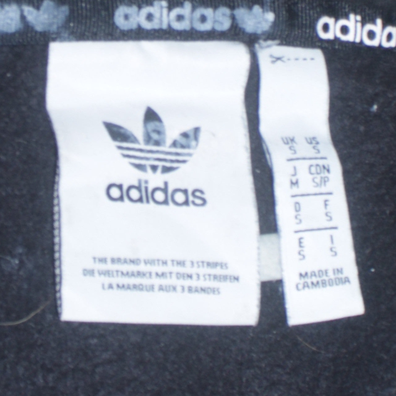 Mens UK Size S adidas Black 1/2 Zip Hoodie