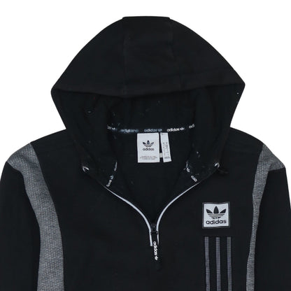 Mens UK Size S adidas Black 1/2 Zip Hoodie