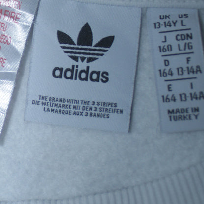 Adidas Boys White Crew Neck Sweatshirt 13-14 Years Camouflage Logo