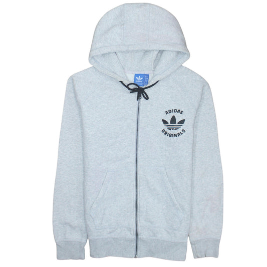 Womens UK Size 12 adidas Grey Full Zip Hoodie