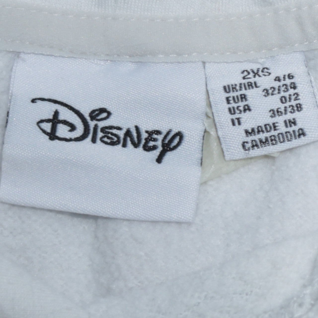 Womens UK Size 2XS Disney White Pullover Hoodie