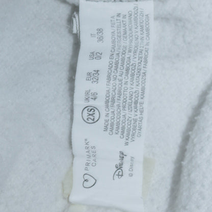 Womens UK Size 2XS Disney White Pullover Hoodie