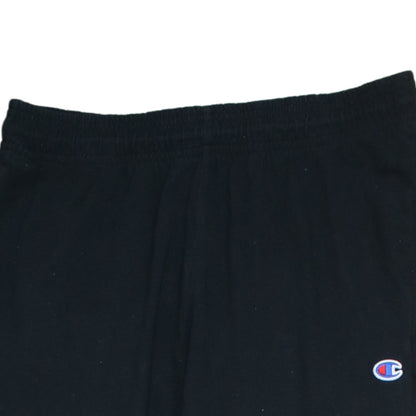 Champion Men Black Cotton Jogger Sweatpants M Tapered Fit