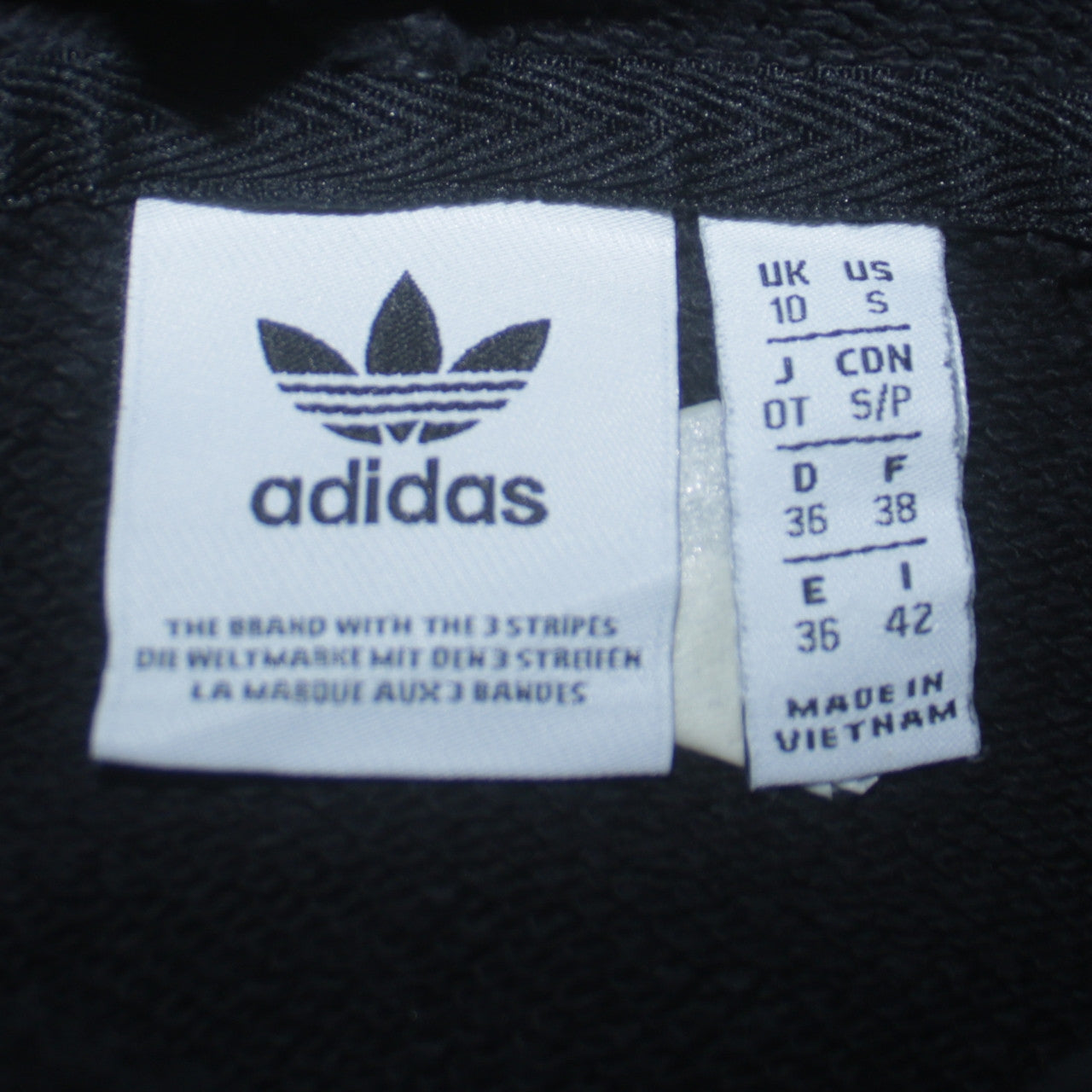 Womens UK Size 10 adidas Black Pullover Hoodie