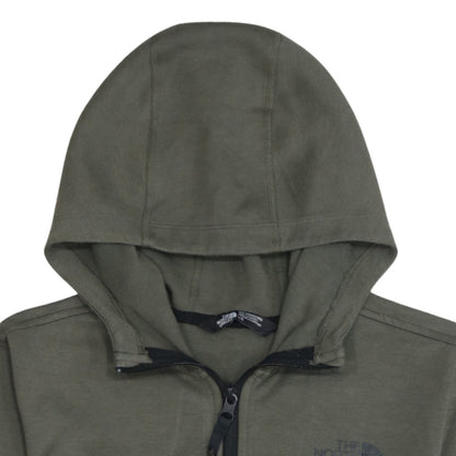 The North Face Boys Green Full Zip Hoodie Size L Cotton Blend Outdoor Hooded Sweatshirt