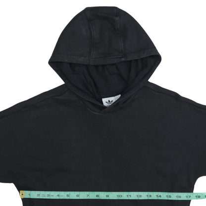 Adidas Boys Black Pullover Hoodie 11-12 Years Logo Stripe Cotton