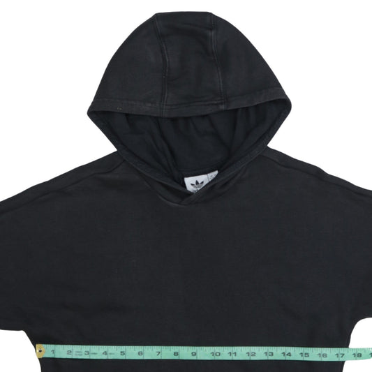 Adidas Boys Black Pullover Hoodie 11-12 Years Logo Stripe Cotton