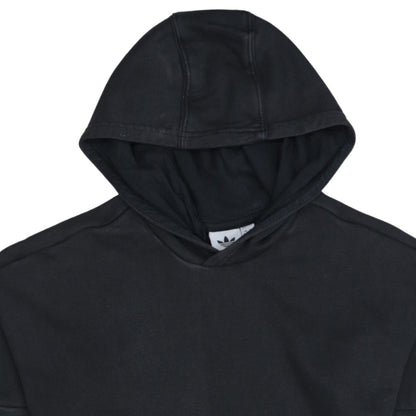 Adidas Boys Black Pullover Hoodie 11-12 Years Logo Stripe Cotton