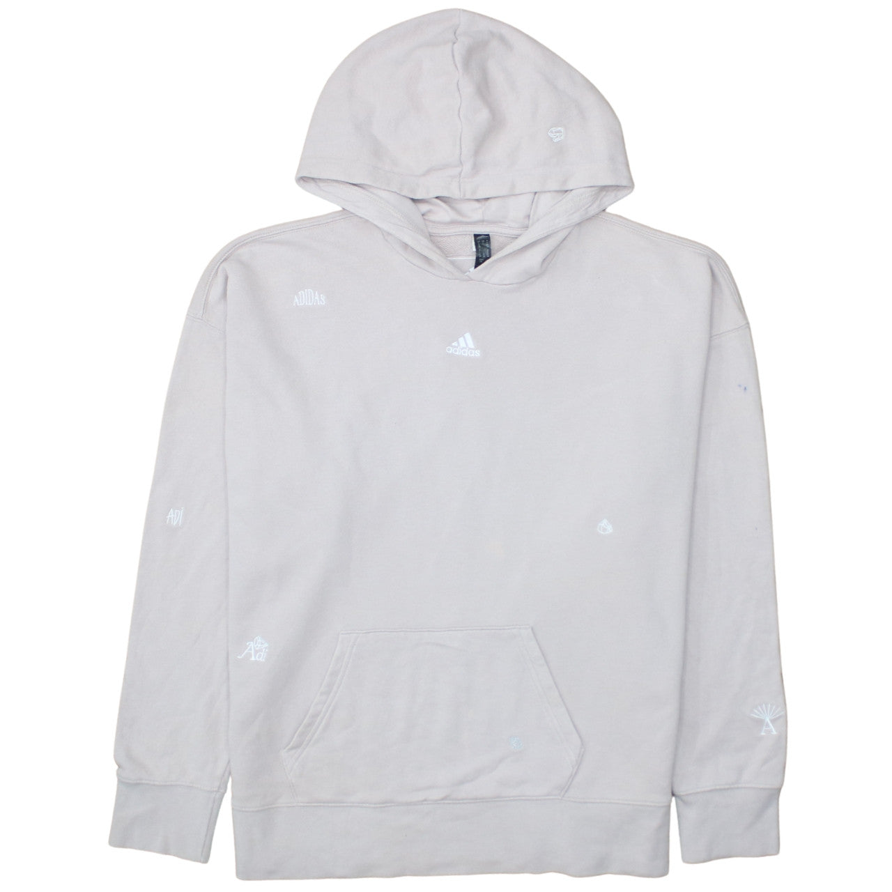 Womens UK Size L adidas Beige Pullover Hoodie
