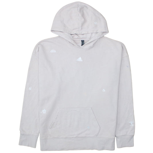 Womens UK Size L adidas Beige Pullover Hoodie