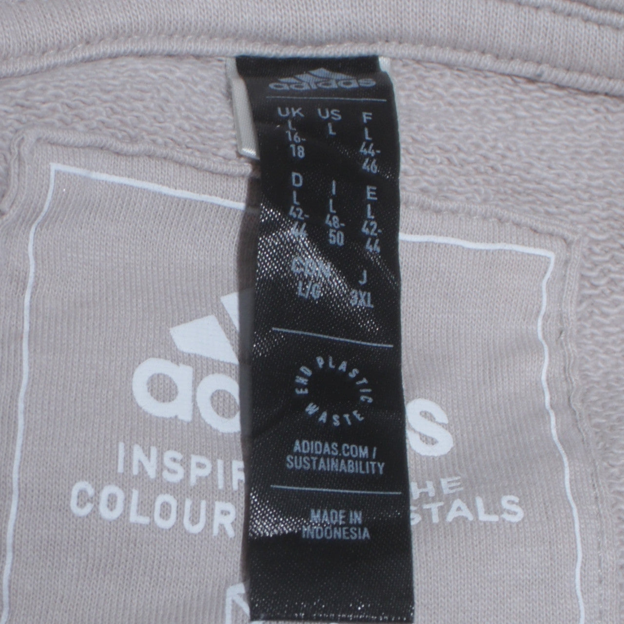 Womens UK Size L adidas Beige Pullover Hoodie