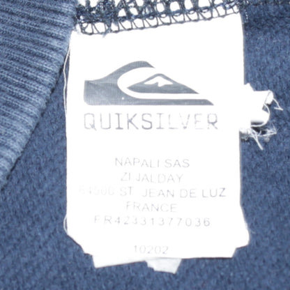 Mens UK Size 2XL Quiksilver Blue Pullover Hoodie