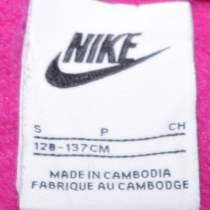 Nike Girls Pink Crew Neck Pullover Sweatshirt Size S 128–137cm