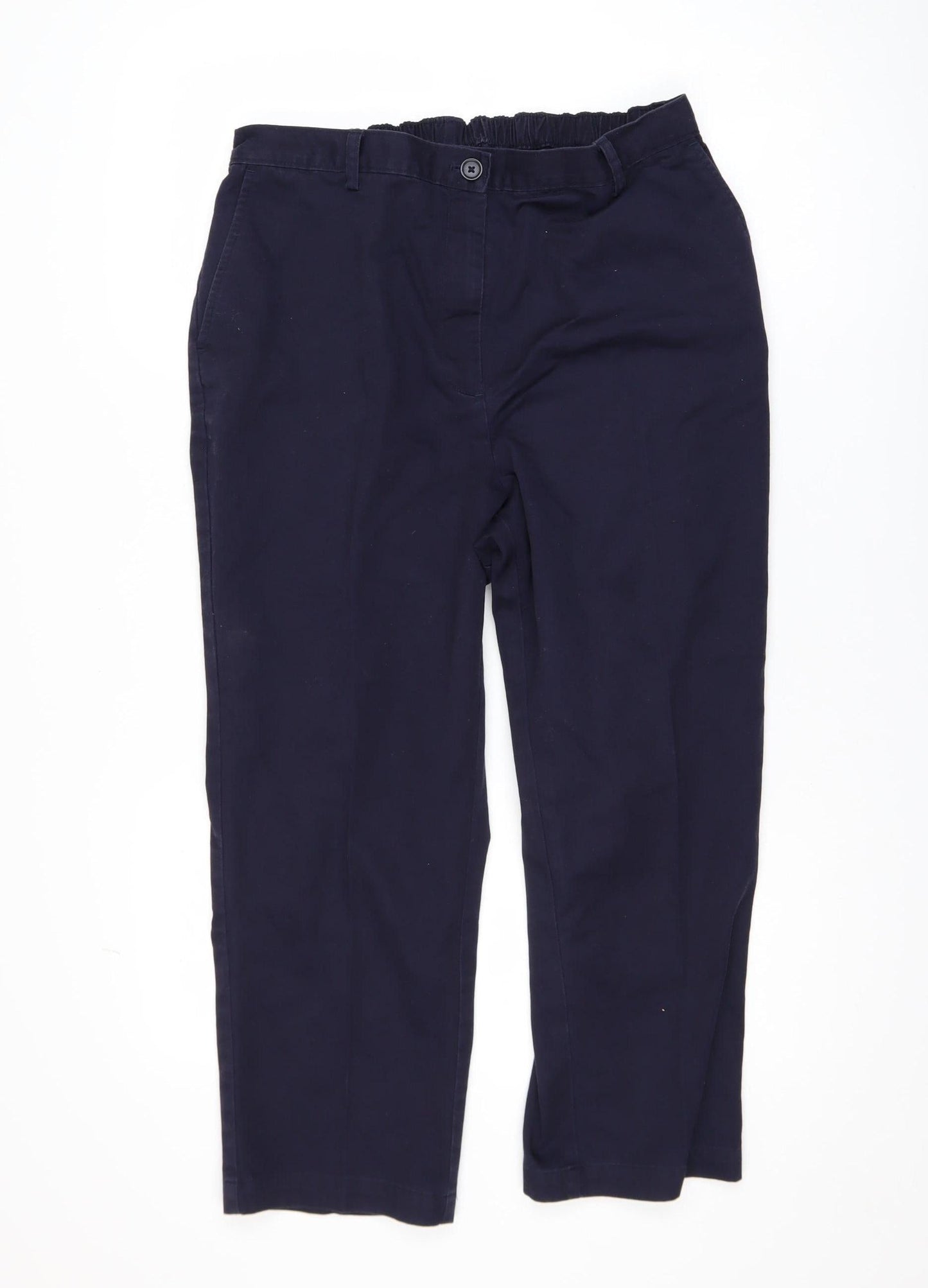 Womens UK Size 16 Lands' End Regular Fit Casual Workwear Travel Blue Trousers