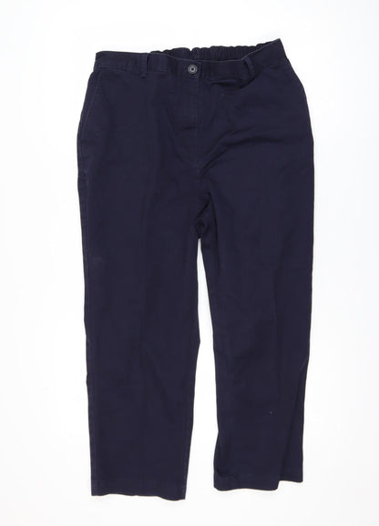Womens UK Size 16 Lands' End Regular Fit Casual Workwear Travel Blue Trousers