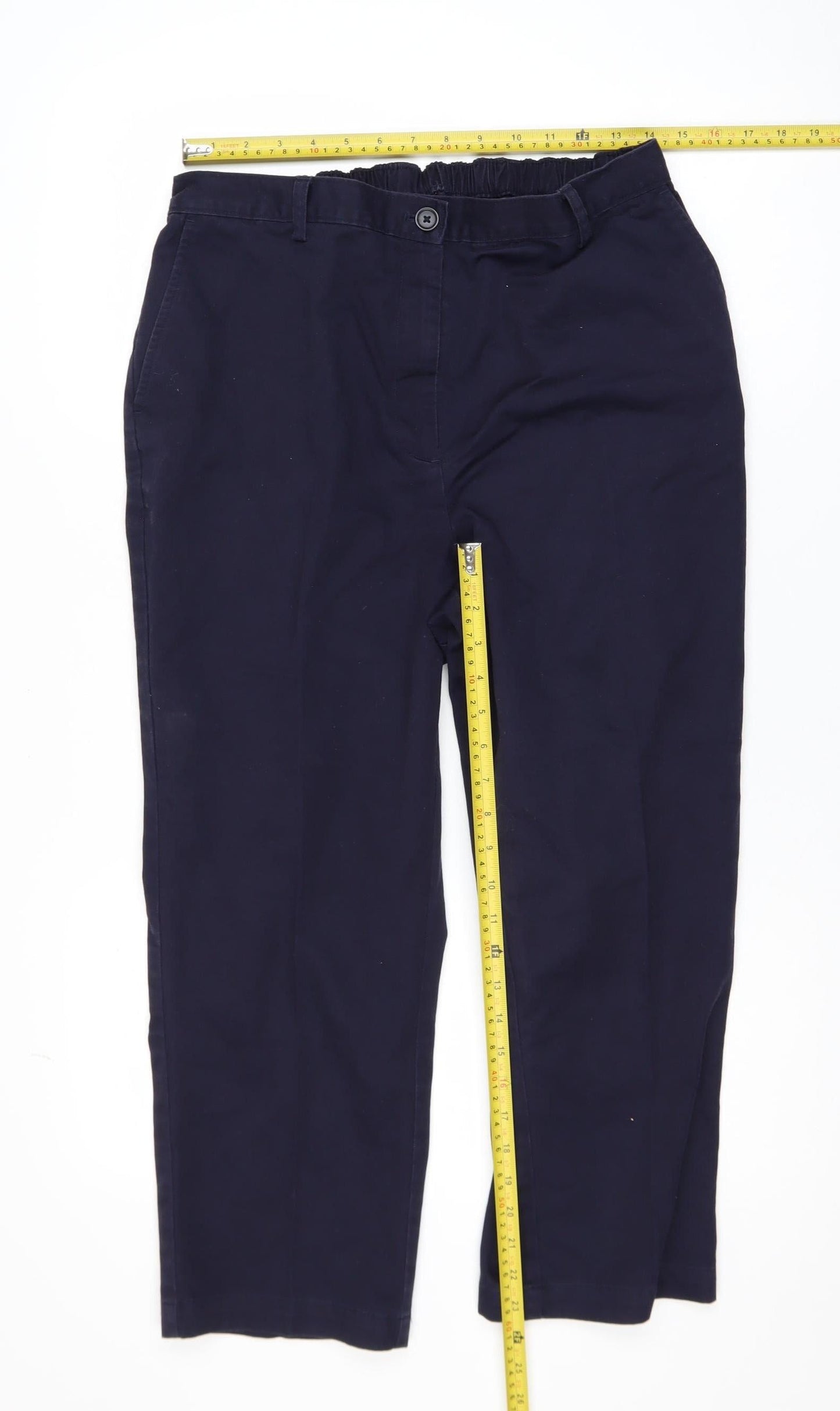 Womens UK Size 16 Lands' End Regular Fit Casual Workwear Travel Blue Trousers